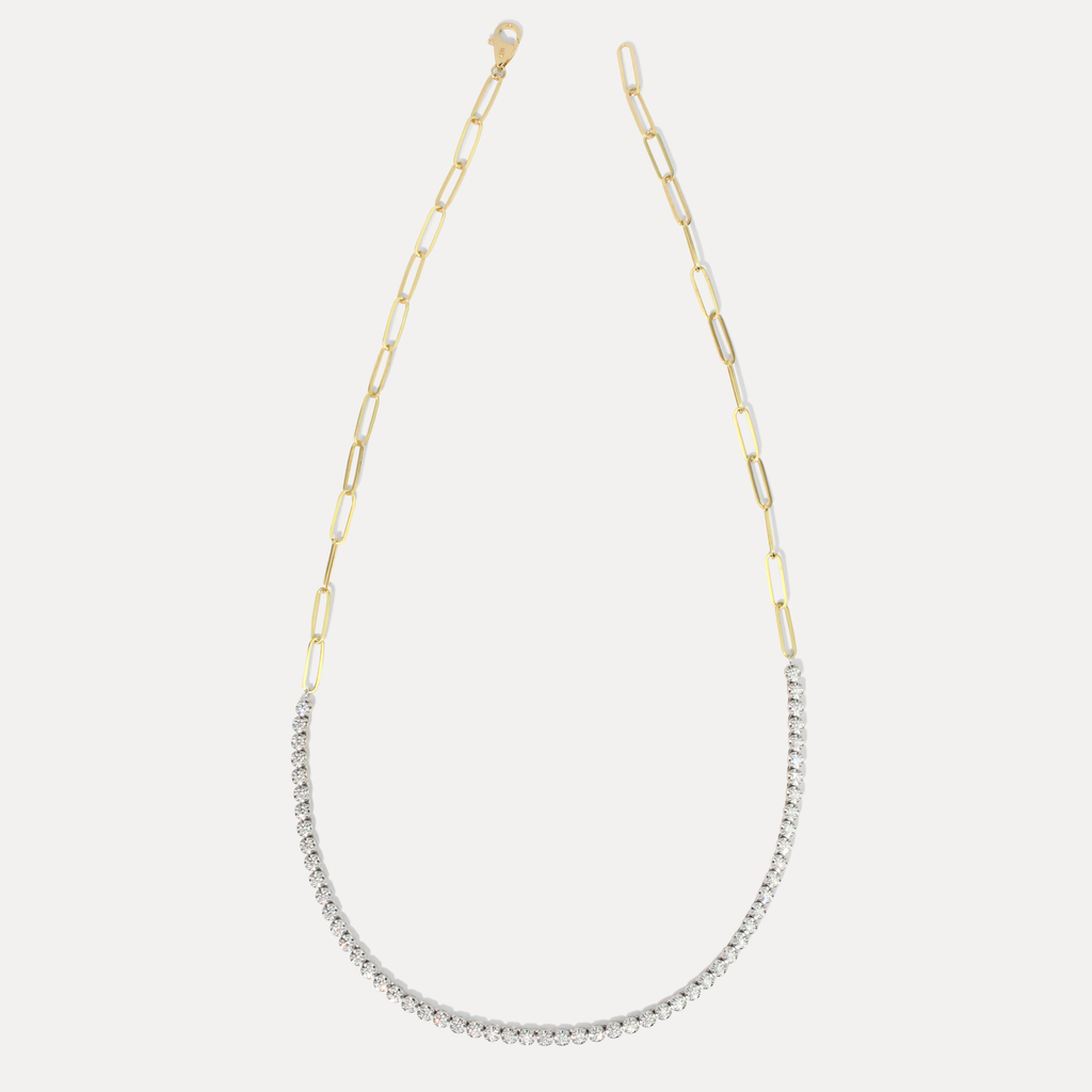 Paperclip Tennis Necklace - Aspen Factor